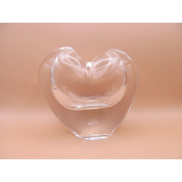 Handcrafted Crystal Heart Art Glass Bud Vase Paperweight Made in Brazil - Picture 14 of 14